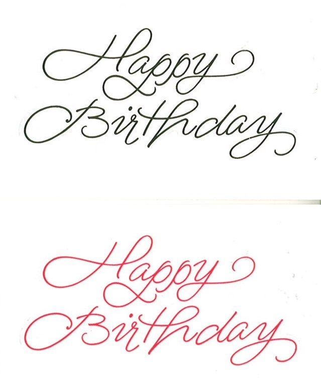 MRS Grossman Sticker Happy Birthday Reflections Cursive Gold RED Words